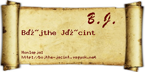 Bőjthe Jácint névjegykártya